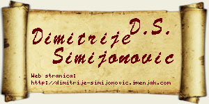 Dimitrije Simijonović vizit kartica